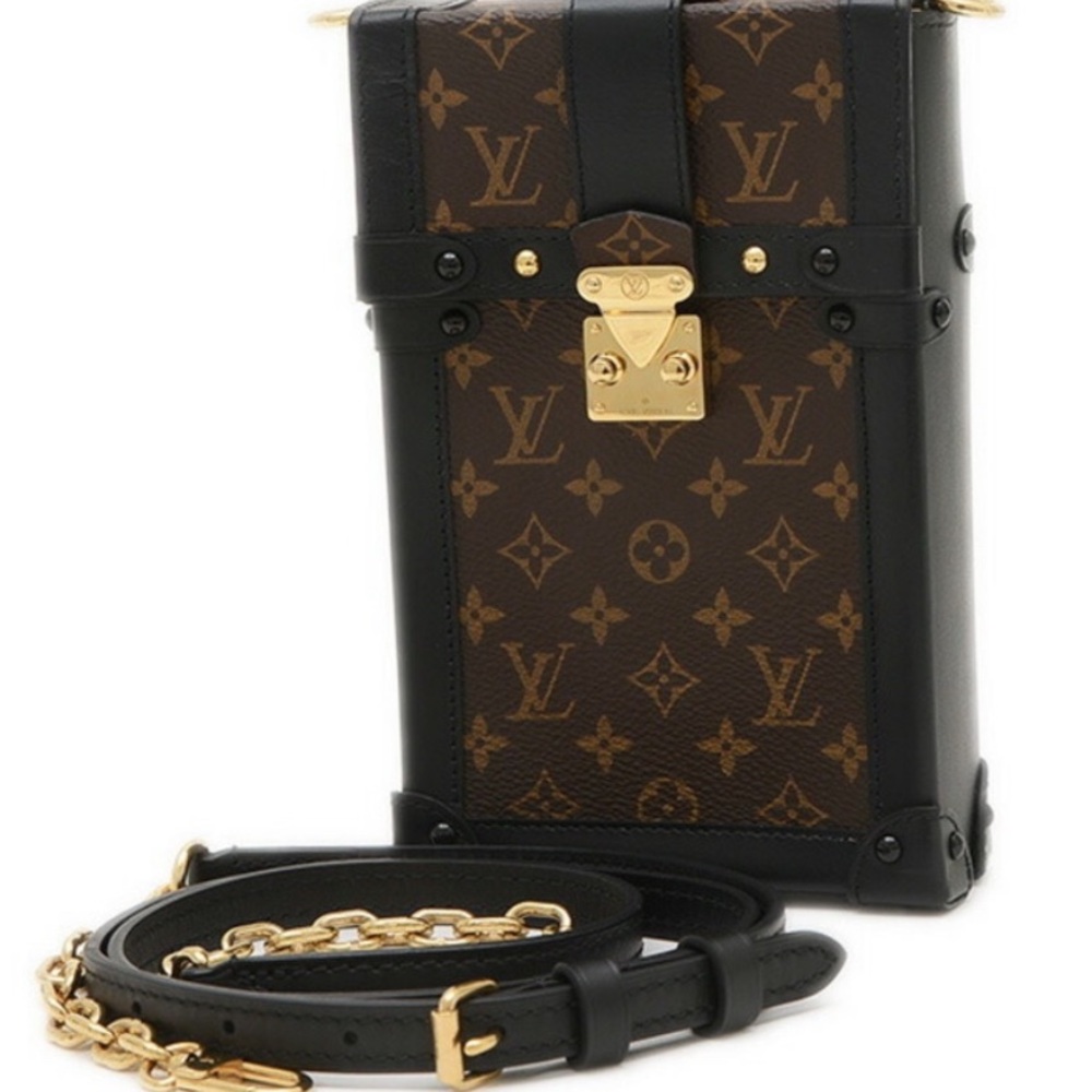 Authentic, like new Louis Vuitton LV Monogram Trunk Pochette Vertical